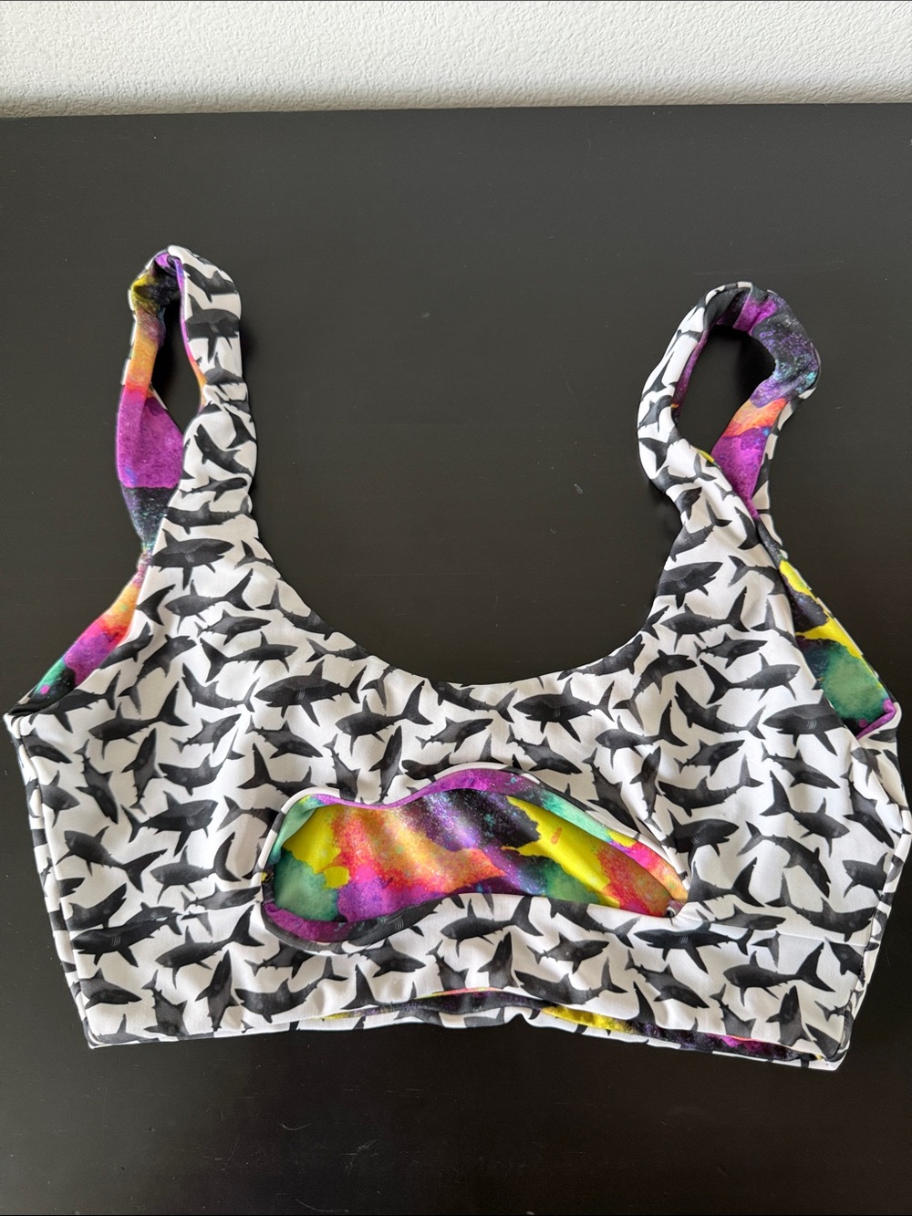 Reversible Moana Shark Bikini Top